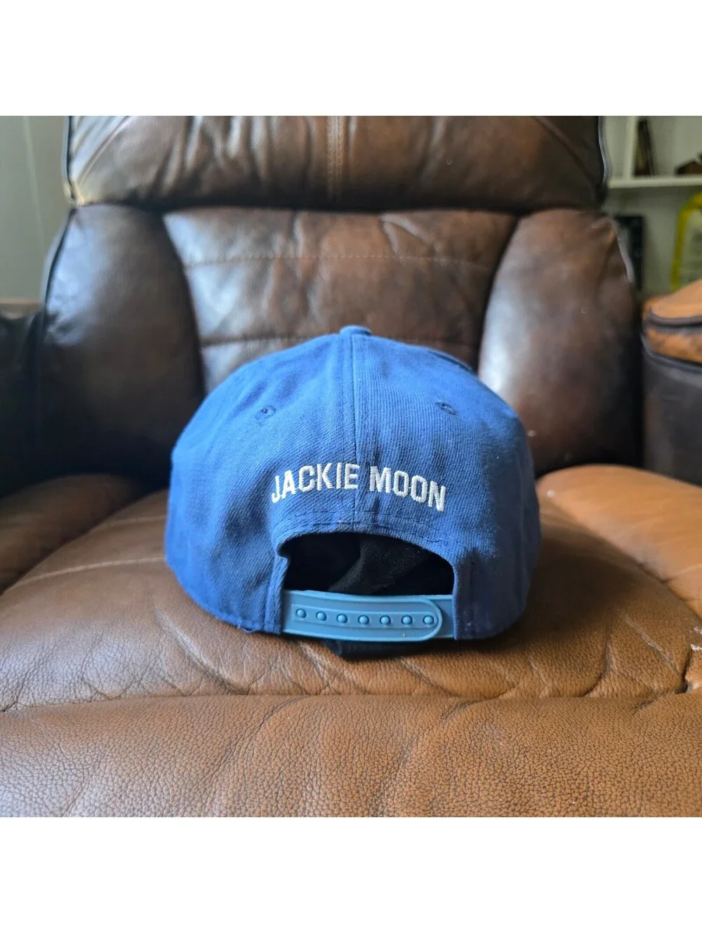 Flint Tropics #33 Jackie Moon Blue Snapback Hat Will Ferrell Movie Graphic Cap